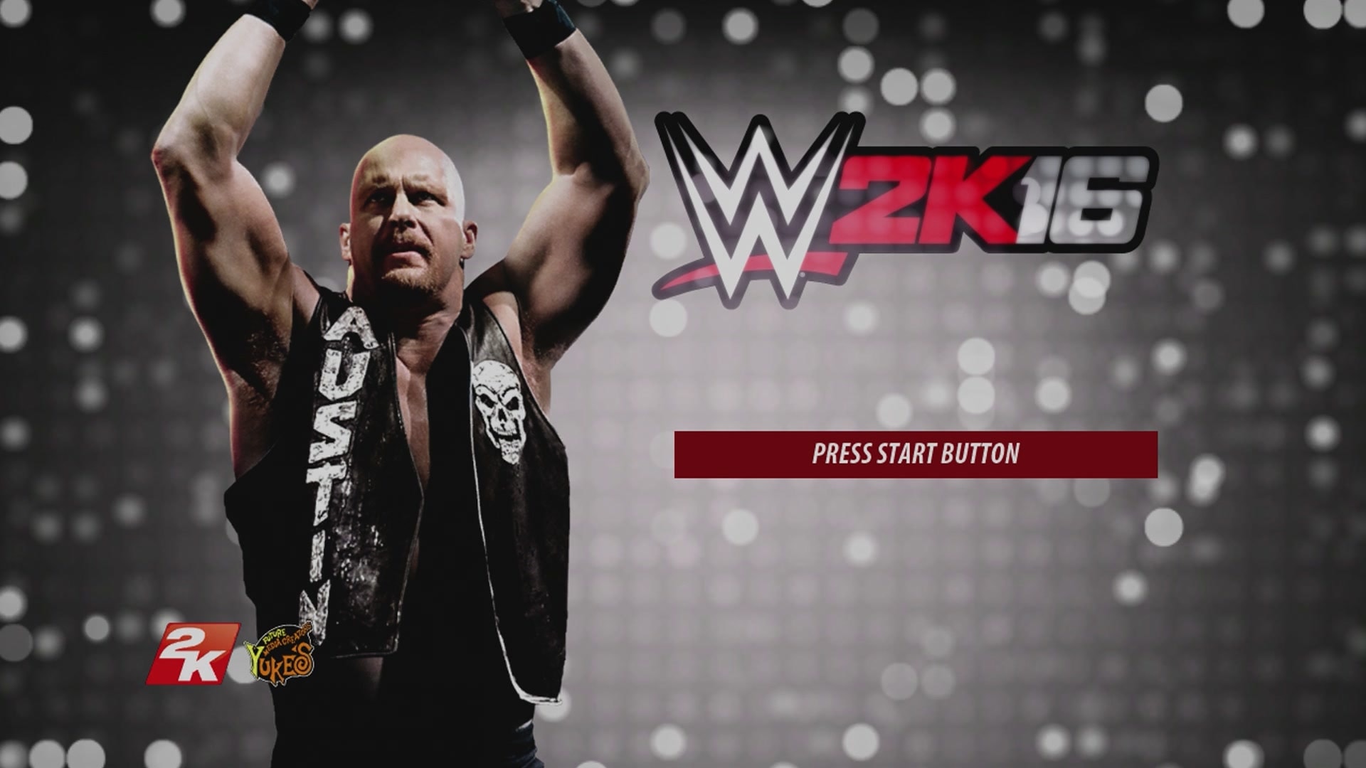 WWE 2K16 title screen for Xbox 360